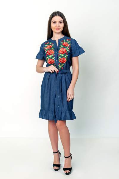 Сукня-сорочка з вишивкою "троянди", арт. 4522