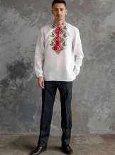 Чоловіча сорочка вишита, арт. 4246-льон білий