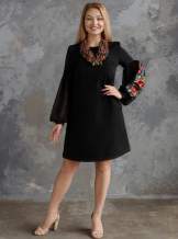 Молодіжне плаття з вишивкою чорне, арт. 4525