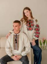 Сімейний комплект вишиванок з натурального льону,арт 4689+4283