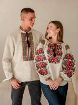 Сімейний комплект вишиванок з натурального льону,арт 4689+4283