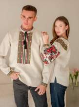 Сімейний комплект вишиванок з натурального льону,арт 4689+4283