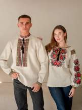 Сімейний комплект вишиванок з натурального льону,арт 4689+4283