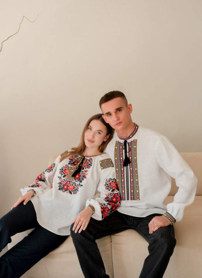 Сімейний комплект вишиванок з льону,арт 4688+4282