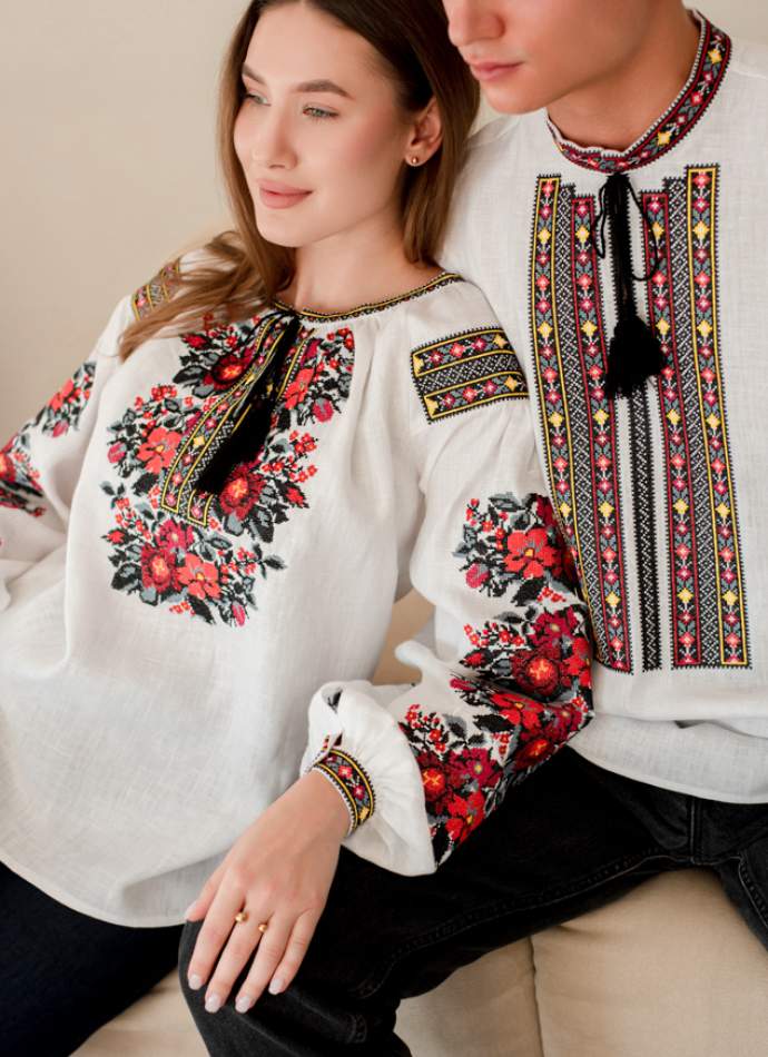 Сімейний комплект вишиванок з льону,арт 4688+4282