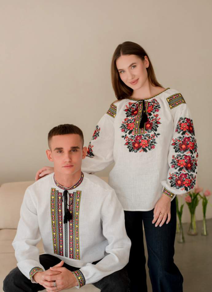 Сімейний комплект вишиванок з льону,арт 4688+4282