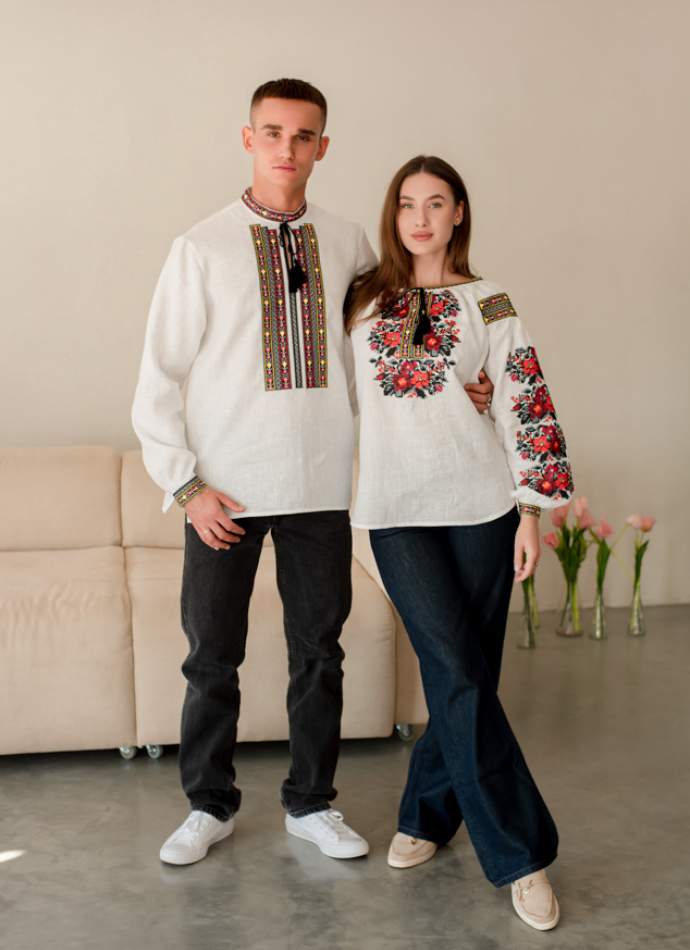 Сімейний комплект вишиванок з льону,арт 4688+4282