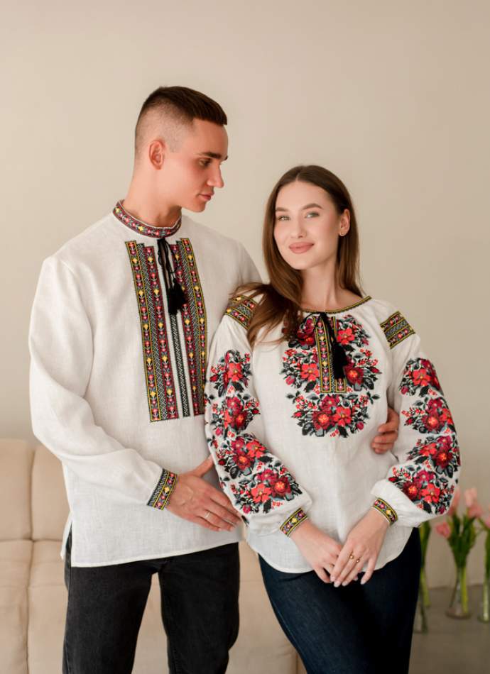 Сімейний комплект вишиванок з льону,арт 4688+4282