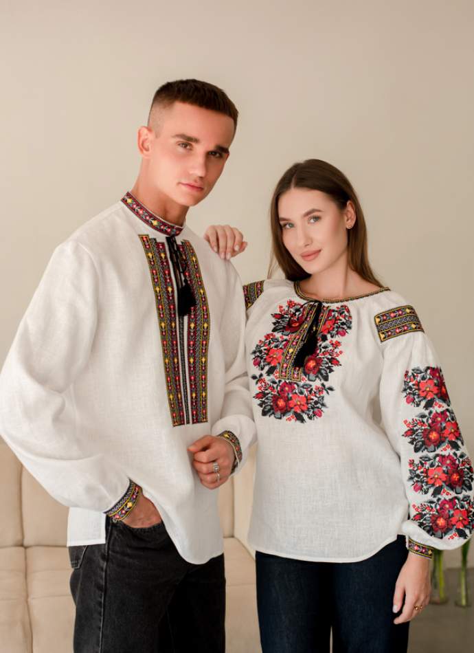 Сімейний комплект вишиванок з льону,арт 4688+4282